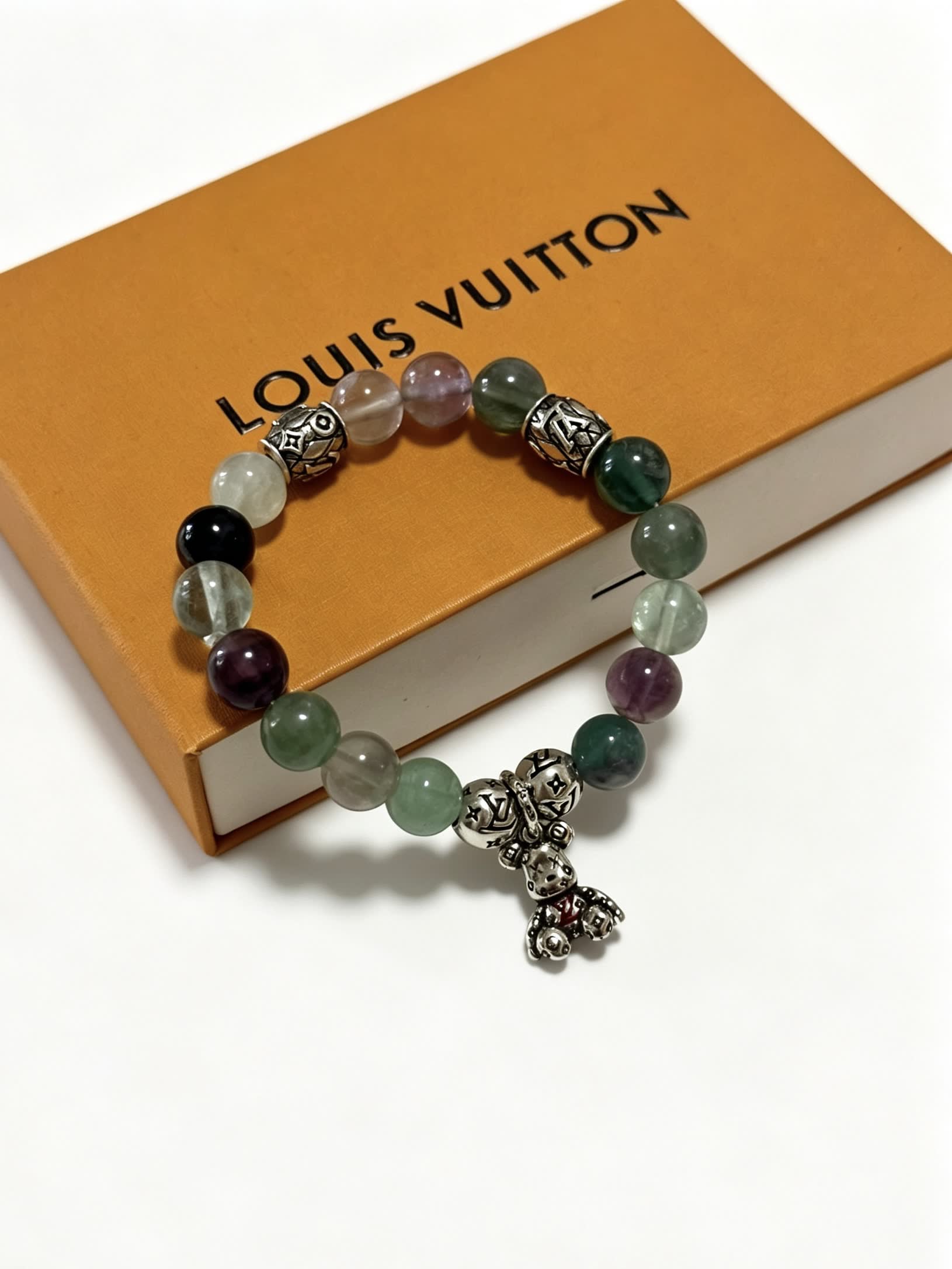 Louis Vuitton Multicolored Beaded Bracelet with Silver Charms